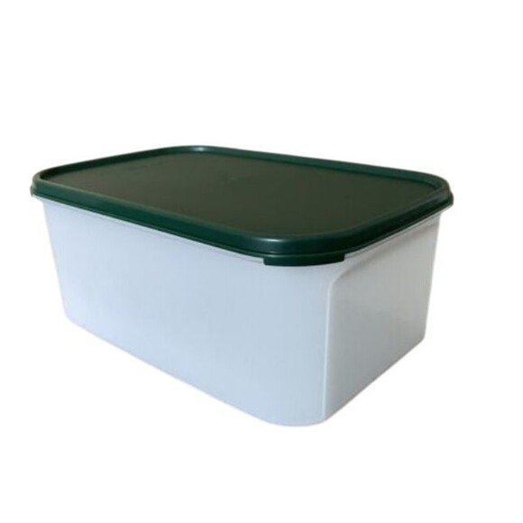 Tupperware Modular Mates Rectangular Container 18 cups 1609-2 Dark Green Lid - Picture 1 of 2
